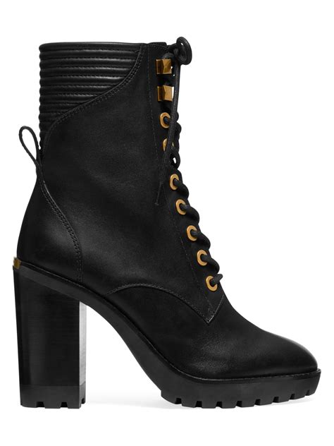 michael michael kors bastian lace up leather booties|Michael Kors Bastian Leather Lace.